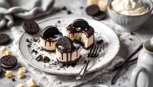 Mini serniczki oreo z polewą czekoladową