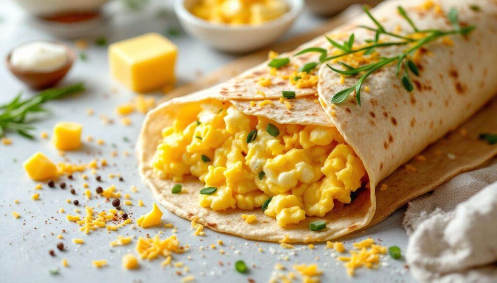 Spróbuj jajecznicy w tortilli. Ten wrap to przepis na szybkie fit śniadanie